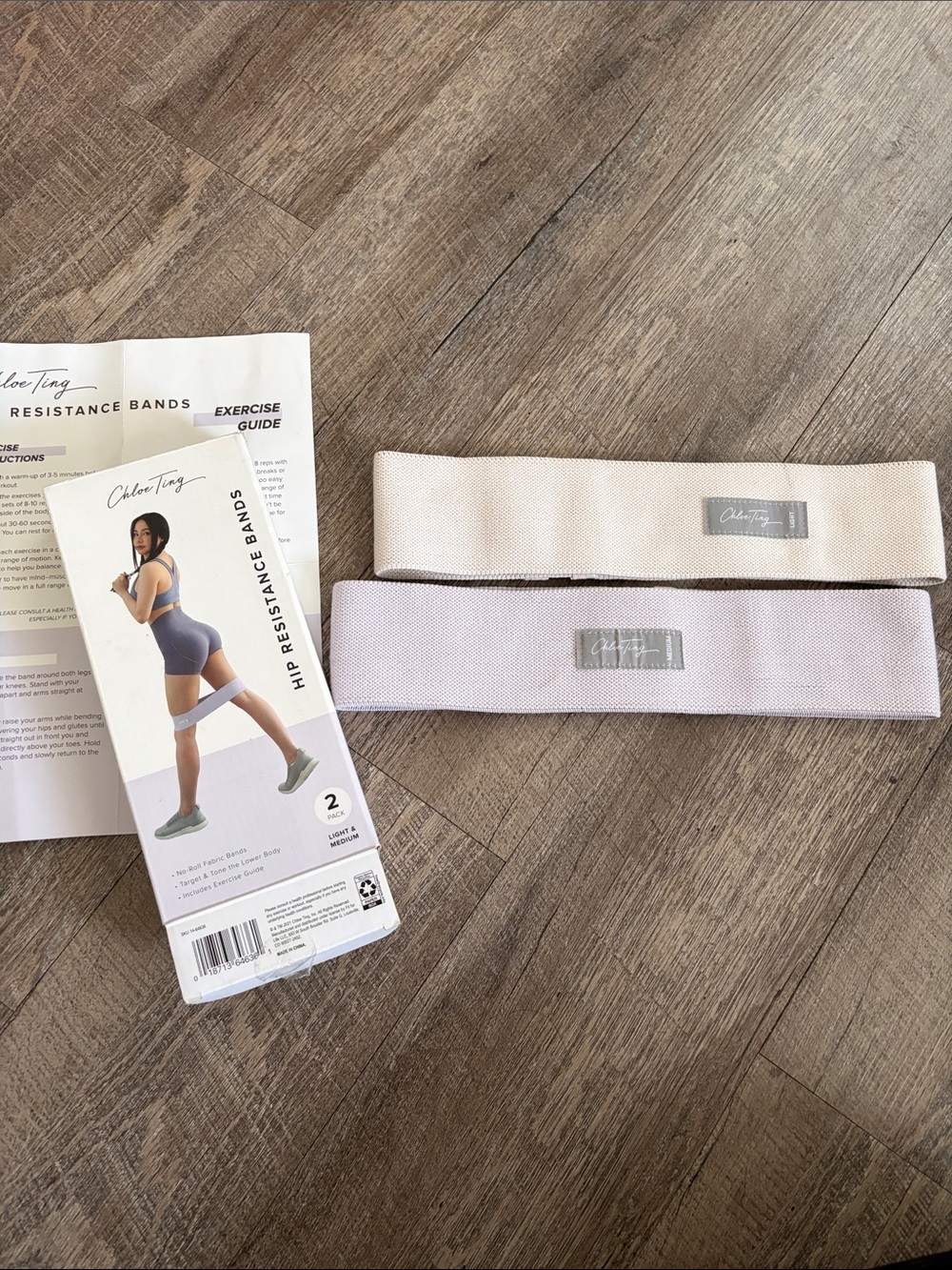 Chloe Ting Hip Resistance Bands - Beige & Light Lavender